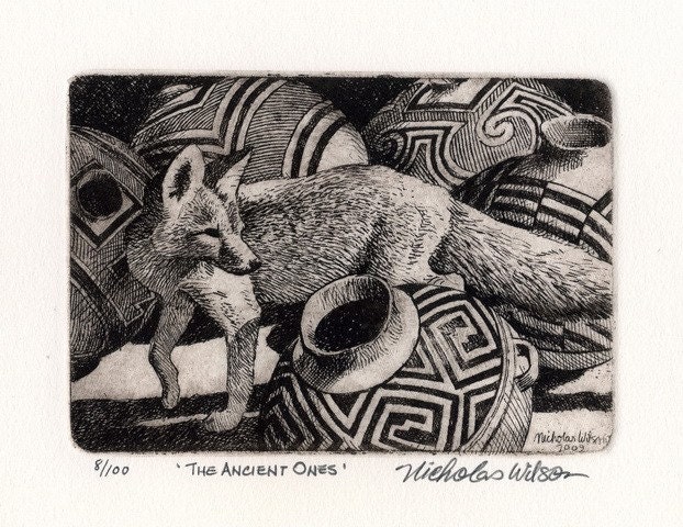 The Ancient Ones Original Etching by Nicholas Wilson
