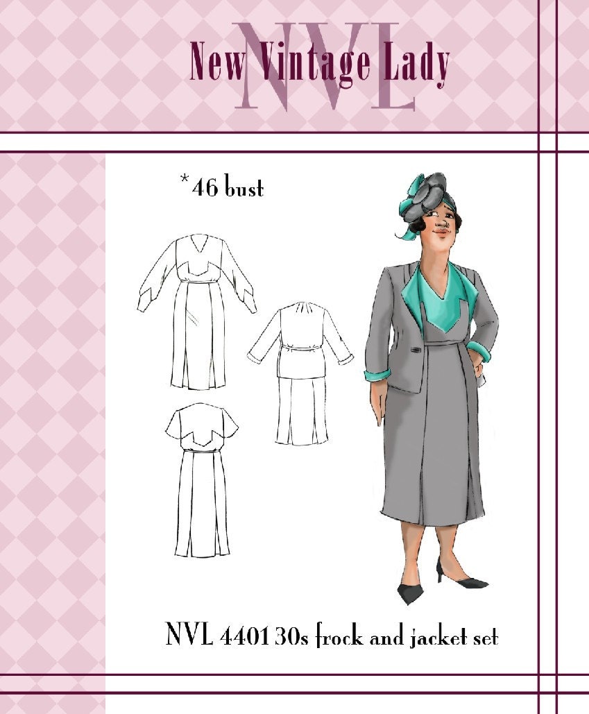 NVL 1930s The Deco Suit 46 bust PLUS SIZE