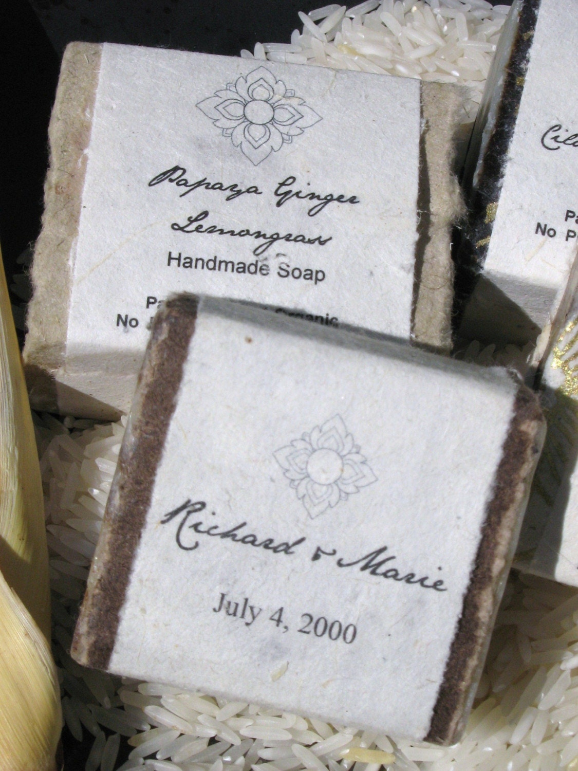 100 Organic Soap Favors - Eco-Friendly Handmade AND Packaged in Flower Seeded Paper  (SALE 200 - Normally 300 dollars)