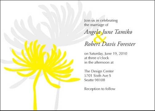 Printable Chrysanthemum Wedding Invitation 5x7 You Print PDF