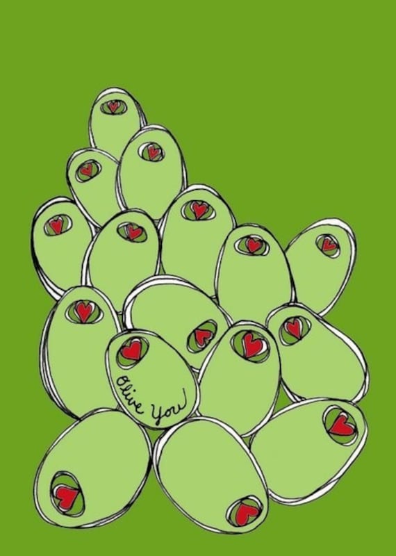Olive You by Block Party Prints
