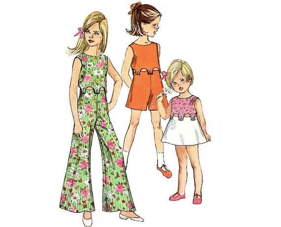 Vintage Sewing Pattern Dress Bell Bottom Pants by mysweetiepiepie
