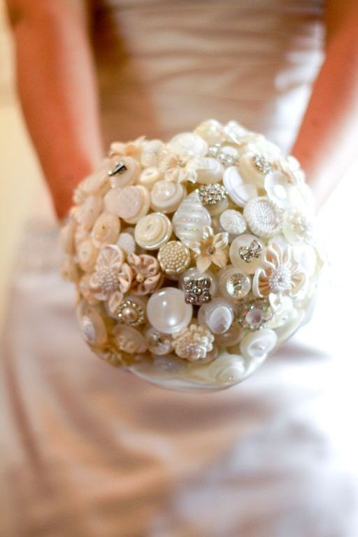 The Diamonds and Pearls Button Bouquet and Boutonniere
