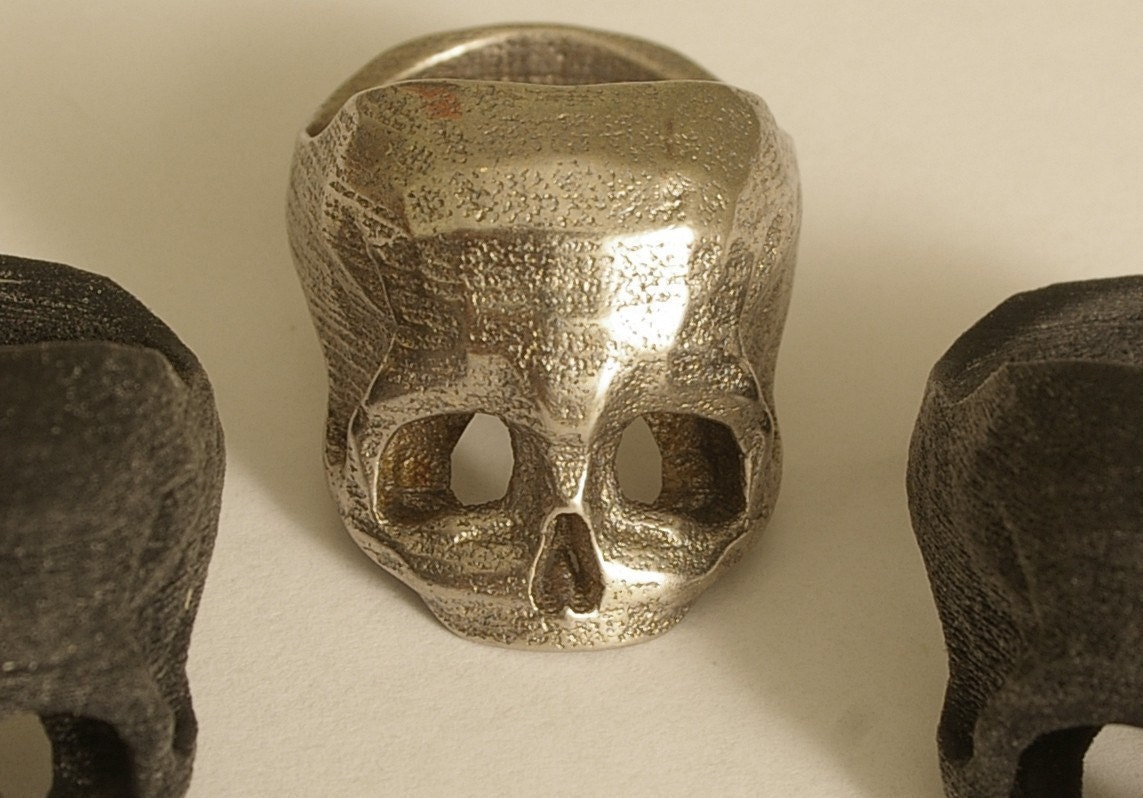 Bespoke 3D printed Skull Ring in Stainless Steel