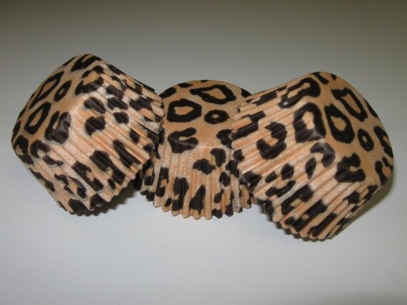 Leopard print cupcake liners- 45 count