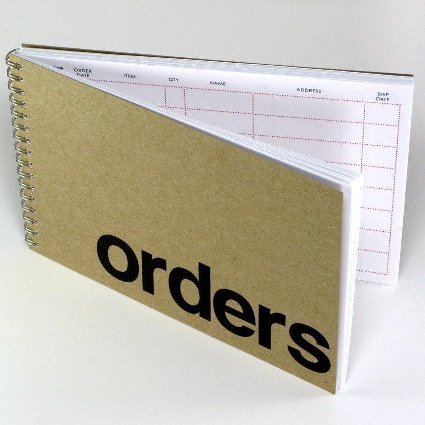 orders notebook.