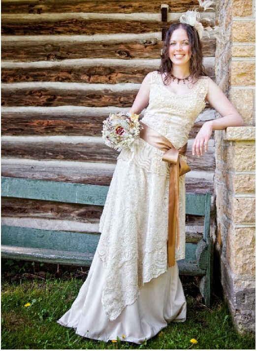 Wedding dress Vintage Handmade Bridal Gown Wedding Dress Lace Corset Top 