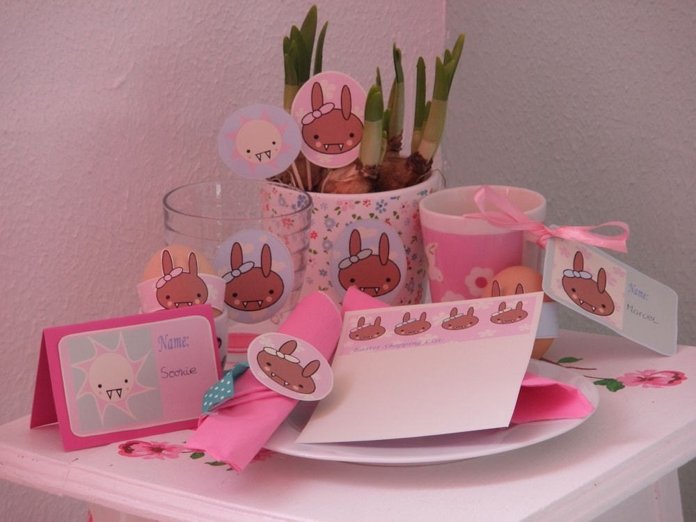 Printable vampire easter breakfast set