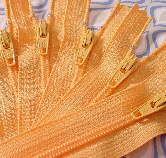 Ten 10 Inch Creamy Tangerine Zippers YKK Color 507