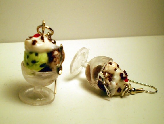 Multi Flavor Scoops Ice Cream Sundae Earrings