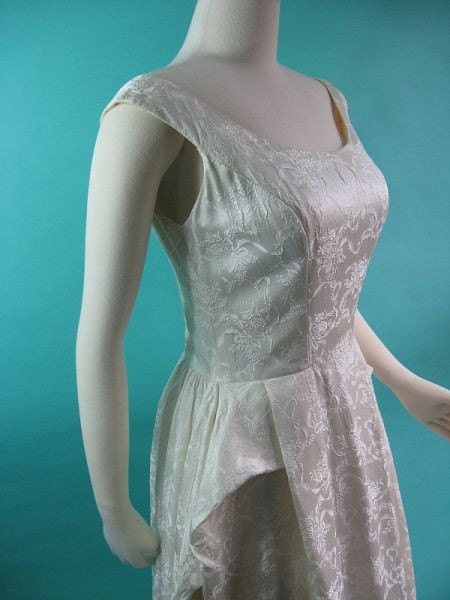 Vintage 50s Wedding Dress Prom Will Steinman with Paniers Side Tuck B36 38