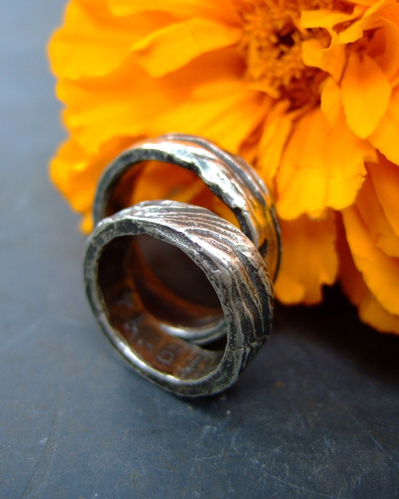 Inside Out, set of silver rings