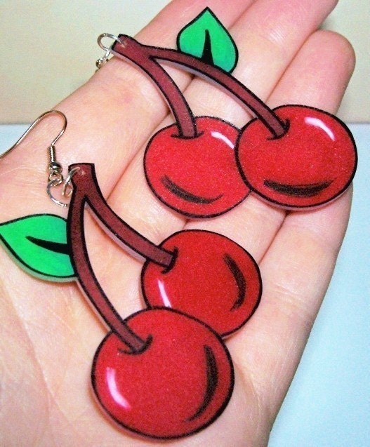 very cherry earrings rockabilly tattoo From artallnight