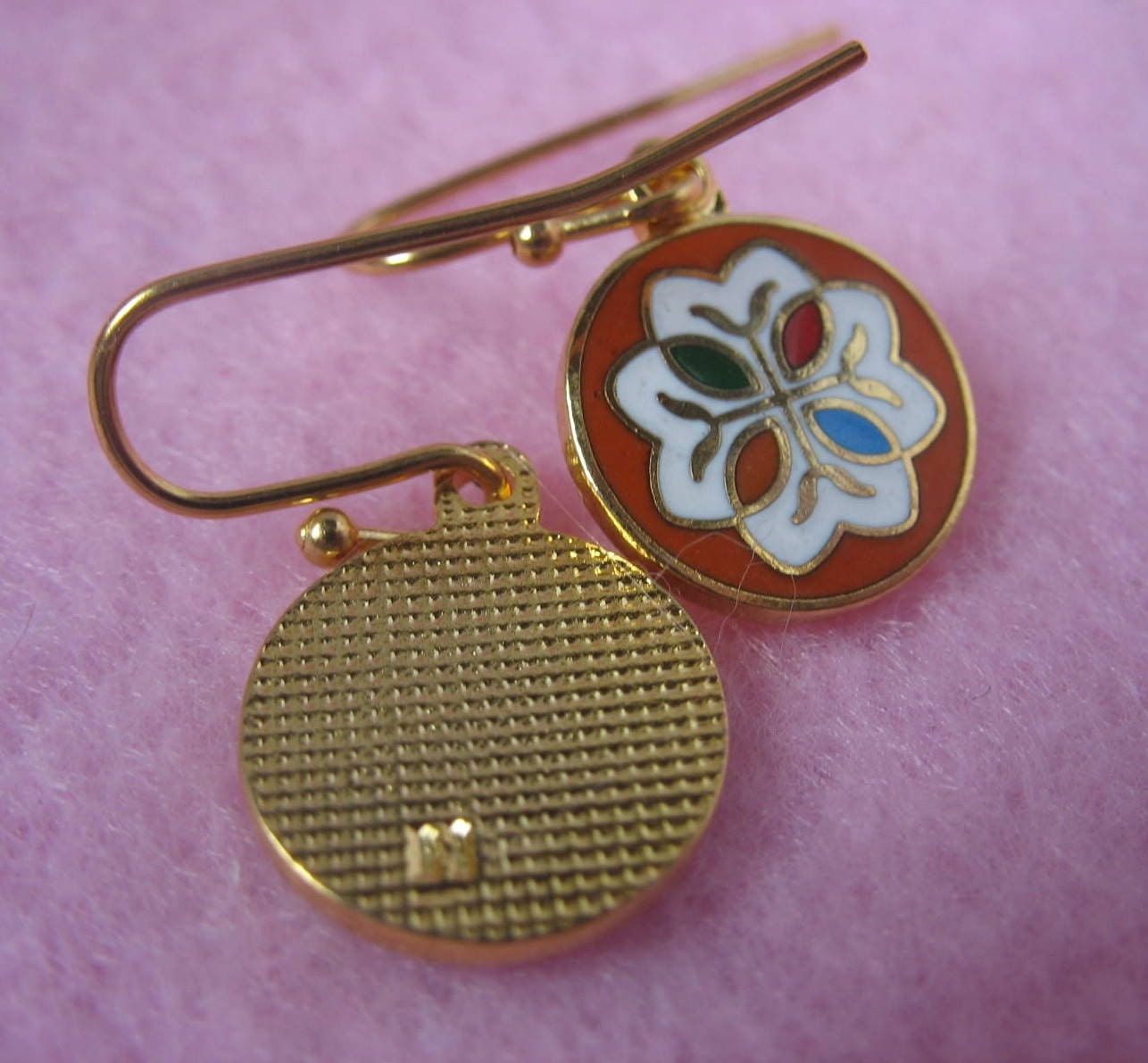 Amish Hex Sample dangle charm earrings