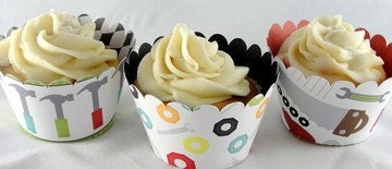 Tool Time Cupcake Wrappers Reversible