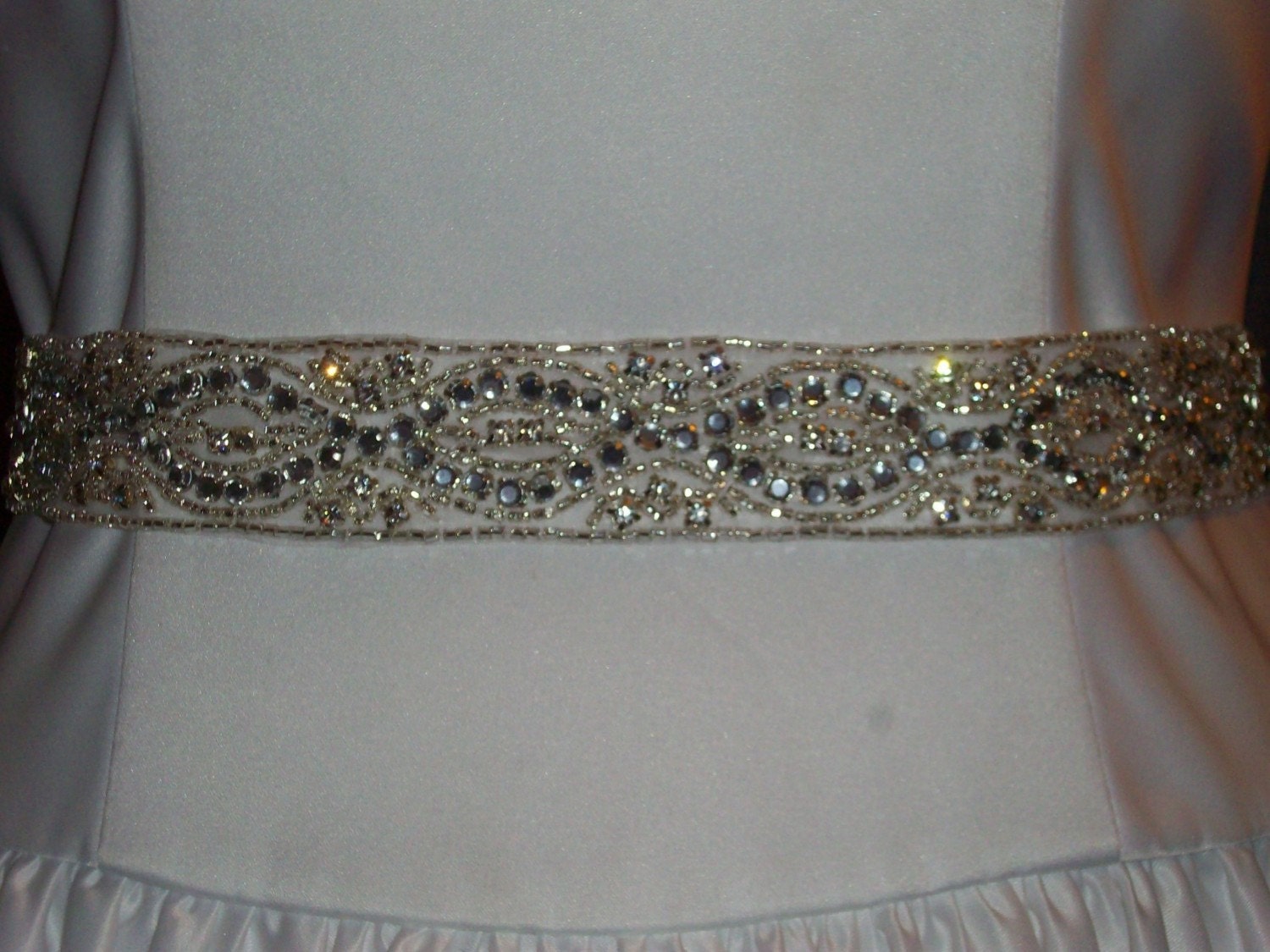 Bridal Sash Crystal Sash Renae Wedding Gown Sash or Belt of Rhinestones 