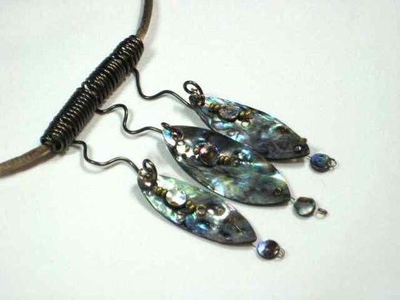 Abalone with Bronze Wire Necklace