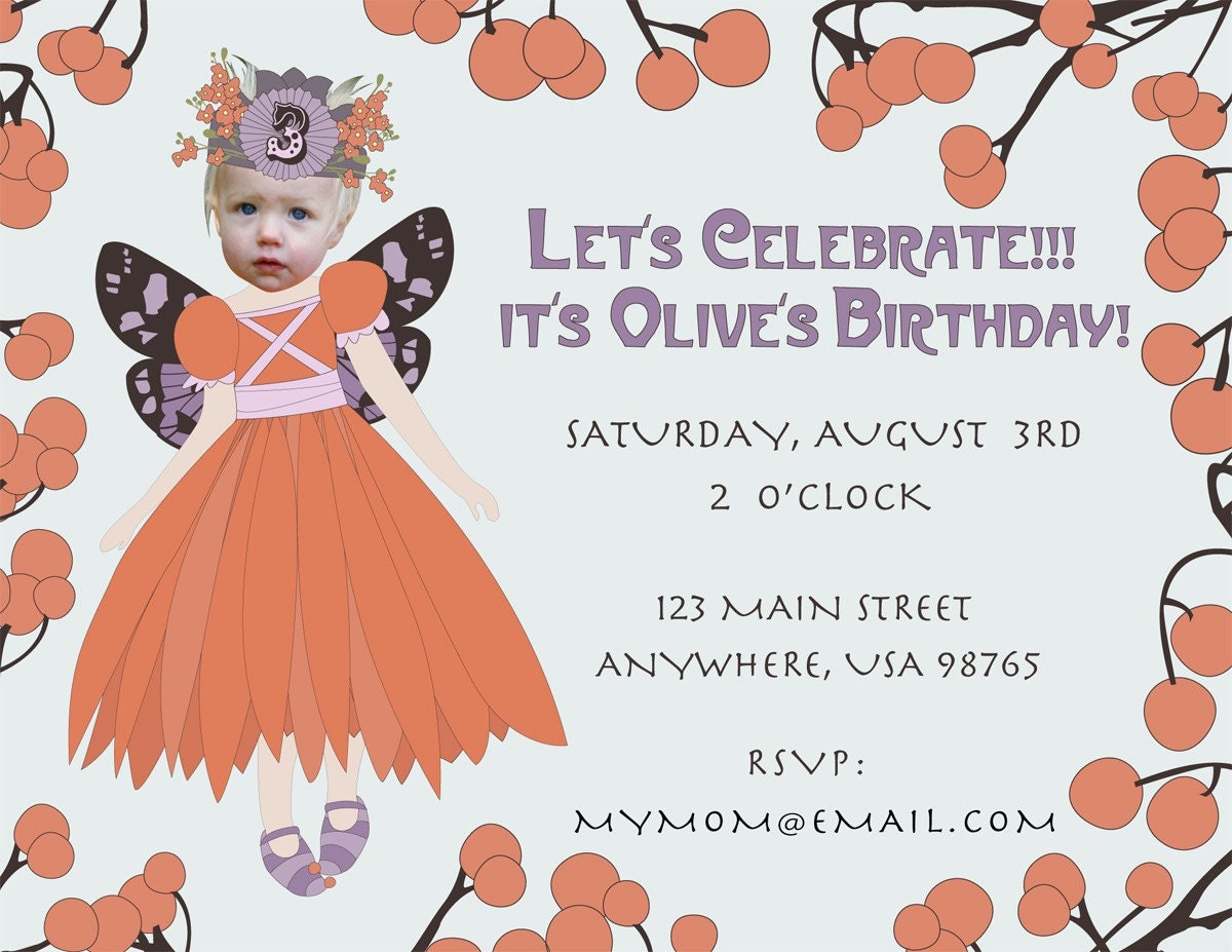 Invitation:  Fairy Princess Birthday Party - Personalized and Printable