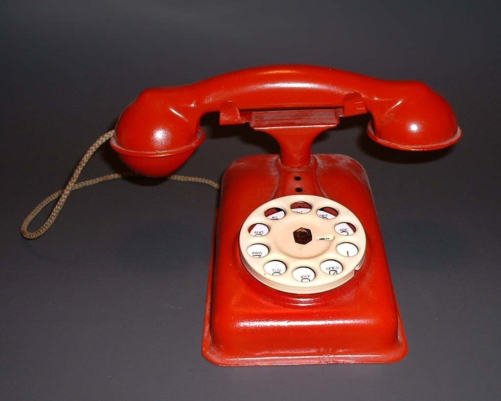 Vintage Toy Red Metal Telphone