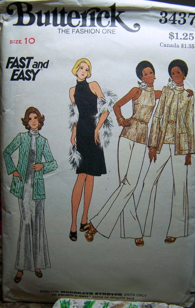 Vintage 70's Sewing Pattern  Dancing Queen Butterick 3437 32 bust Uncut Complete FF