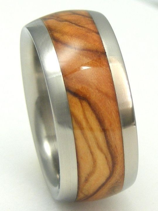 Custom Made Titanium Amp Wood Ring Unique Wedding Band