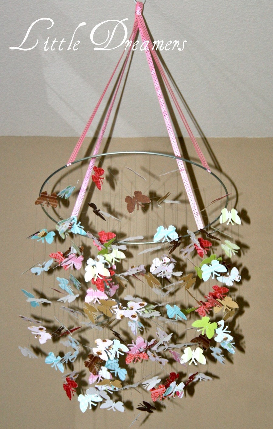 Paper Dolls Butterfly Mobile -Great for Baby Shower Gifts, Nurseries, Bedrooms, Photographer Prop