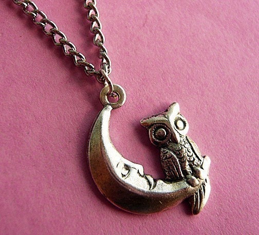 Darling Owl Hanging on the Moon by MaruMaru on Etsy from etsy.com