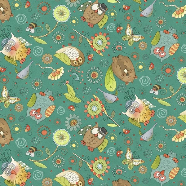 Tree Huggers Tossed Owls and Critters 32 Inches