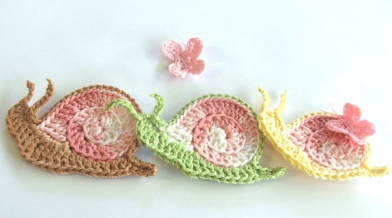 Crochet PATTERN - Sid the Snail - 70s Style Cutie with Butterfly