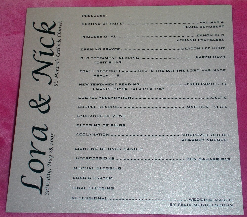 100 7X7 Square Wedding Programs invitations in Metallic Cardstock Modern 