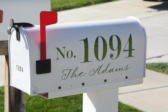 House number and last name for your mailbox (2 - one for each side of mailbox)