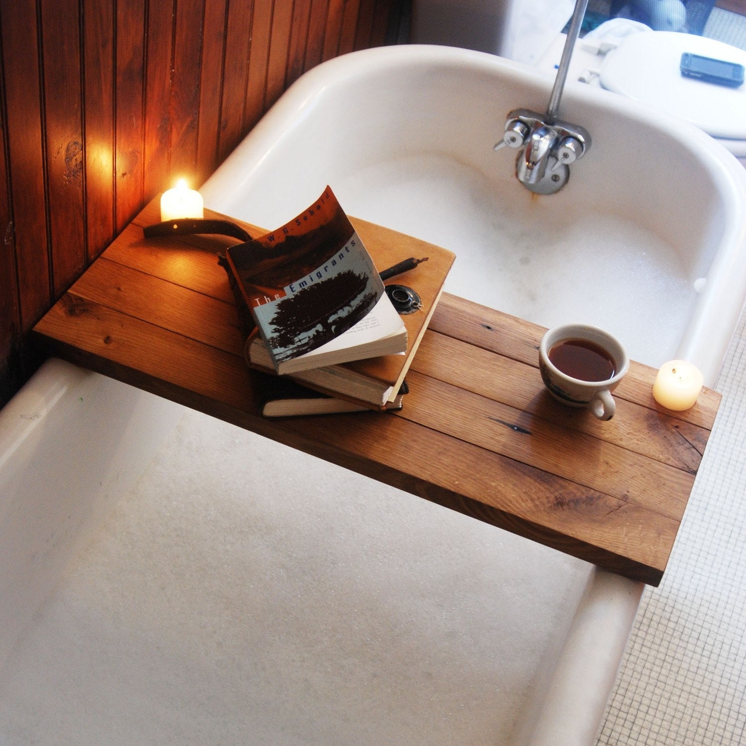 Snippets of Design - Build Your Own Bathtub Shelf! {Yes 