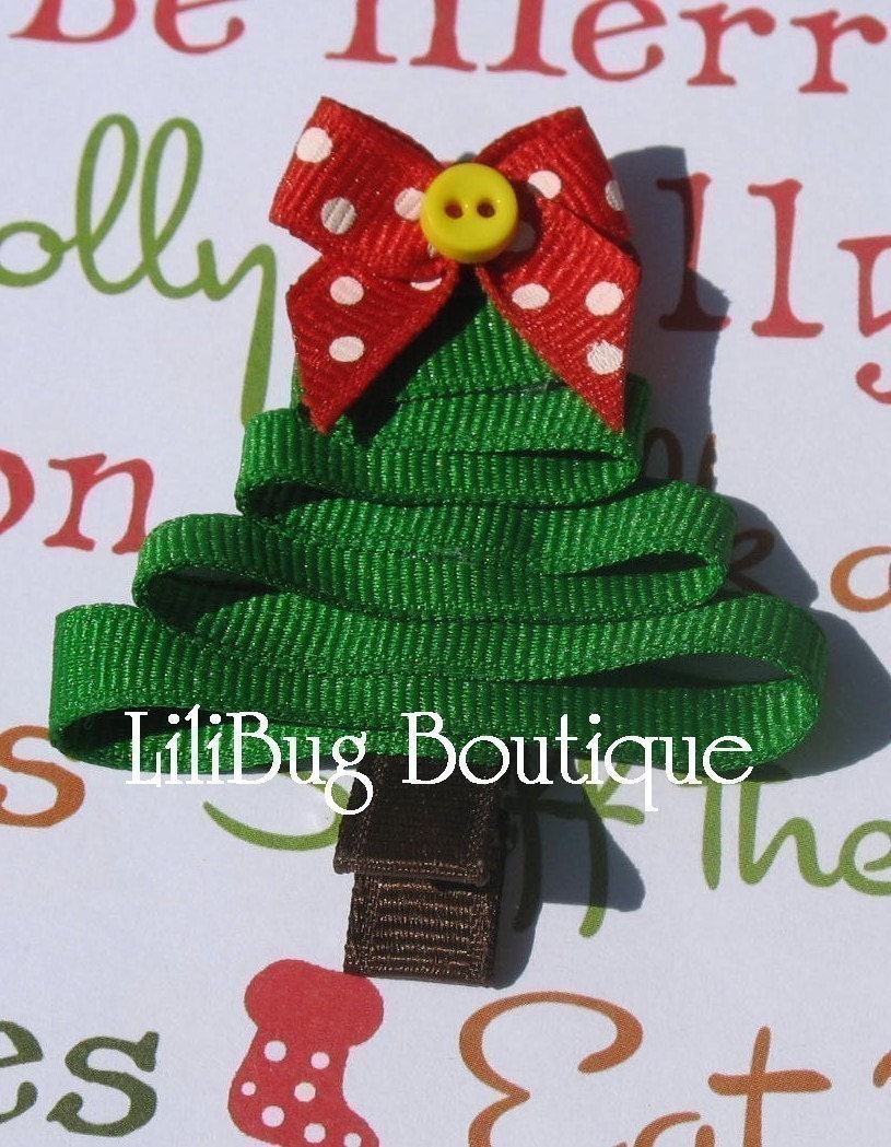 holiday christmas tree hair clip make handmade crochet holiday christmas tree hair clip make handmade crochet