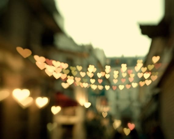 Paris photography, Hearts in Street, Valentine, Romantic, Love - Looking for love - Dreamy travel photography