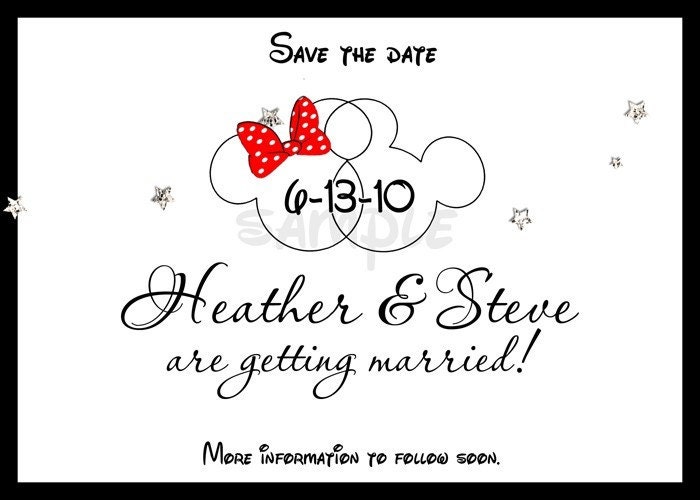 Or this cute Mickey and Minnie Mouse invite Change the wording to reflect a