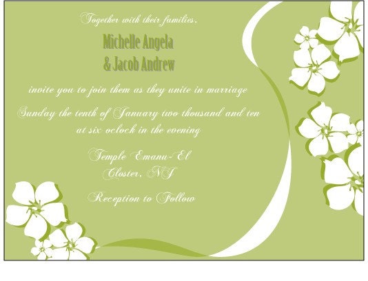 Flower Pedals Invitation Flowers Bridal Shower Invitation Wedding