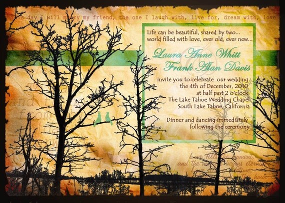 Vintage Lovebirds Invitation