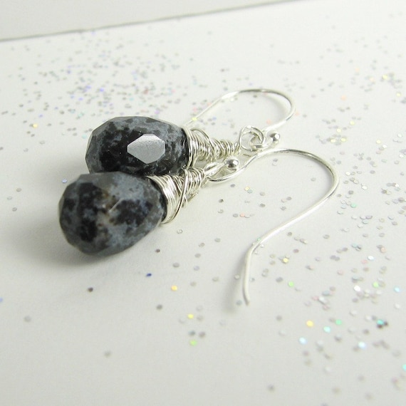Snowflake Obsidian on Sterling Earrings Hand Made