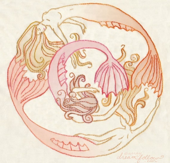 Mermaid Circle PDF Embroidery pattern