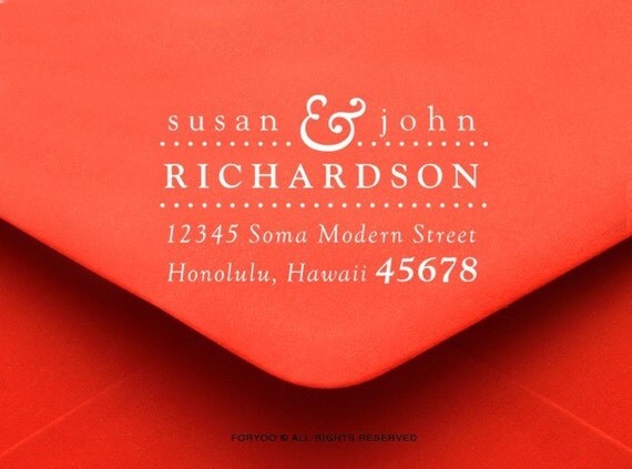 Custom Rubber Stamp Wooden Return Address Stamp / a1009
