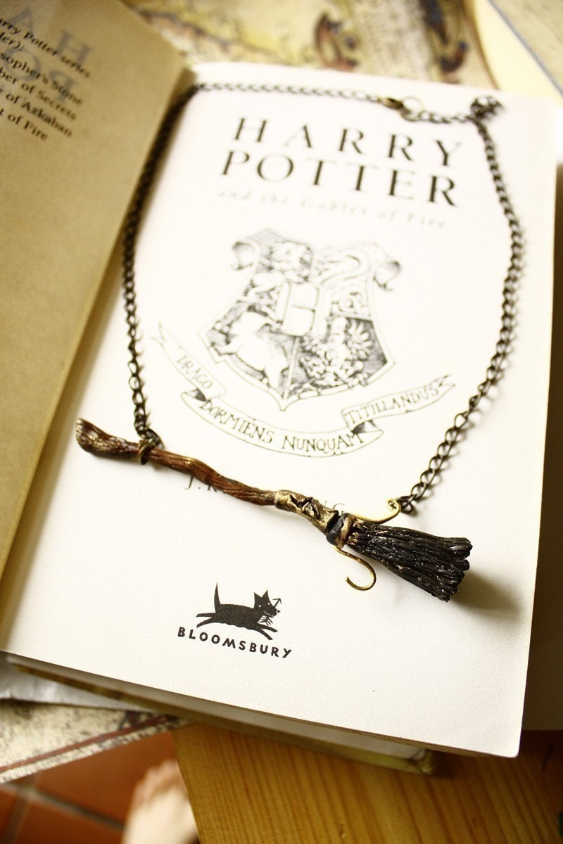 Harry Potter Firebolt broom necklace