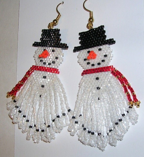 christmas women jewelry: beaded earrings | make handmade, crochet ...