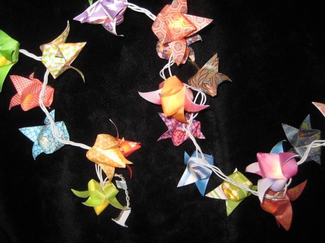 Origami patterned Tulips lantern string light