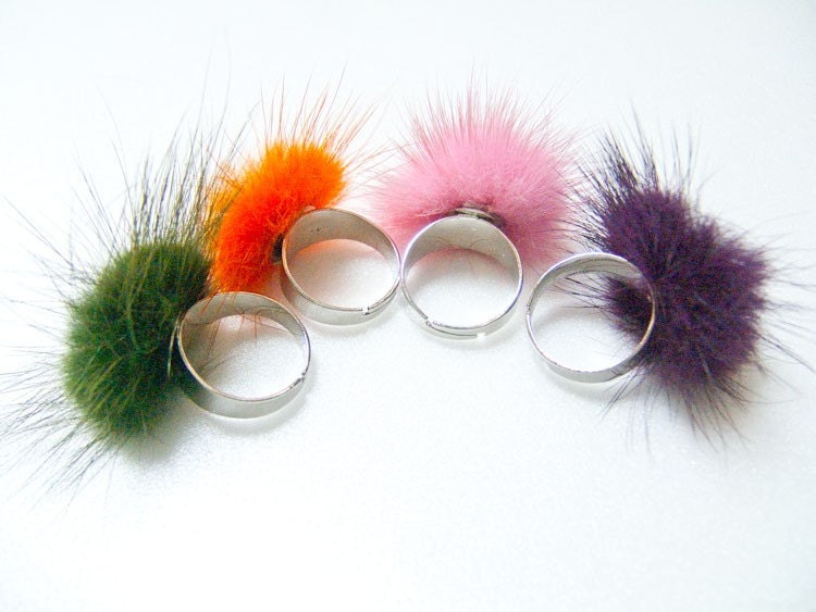 Colorful Fur rings