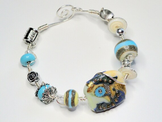 Bella Blue DSG Signature Focal Bead Wire Wrapped Bracelet - on sale