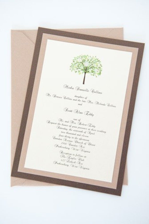 Blossoming Spring Tree Wedding Invitation Suite From yourstrulyinvitation