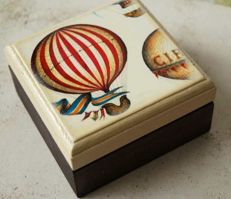 Float Away with Me Wood Square Box by Mmim