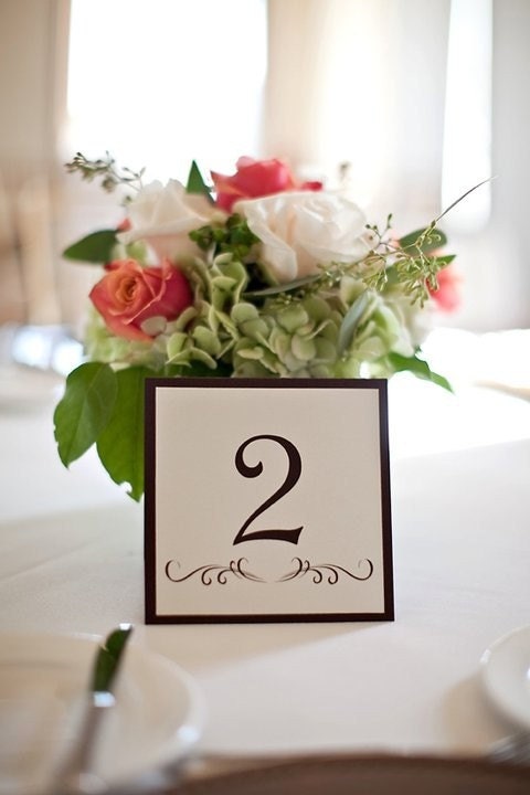 Wedding Table Number Cards From TakeNoteCreations