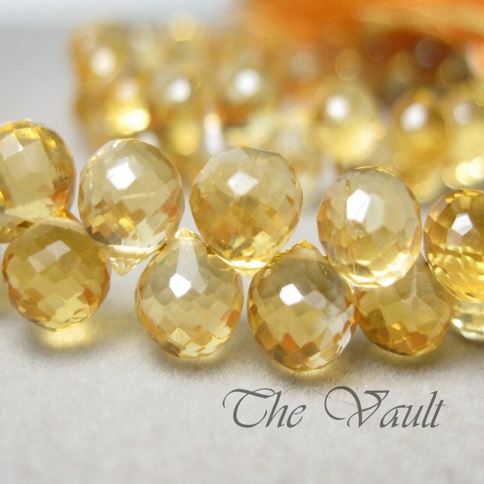 10 Citrine 5-6mm onion faceted briolettes