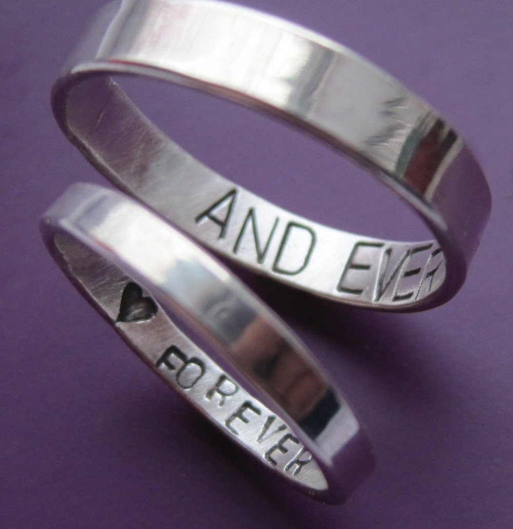 Inner Message Wedding Ring Set